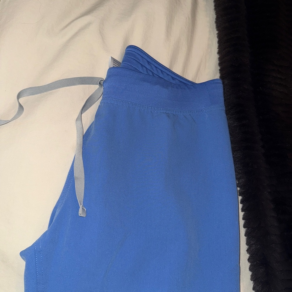 Figs Blue Jogger Pants with Gray Accents
